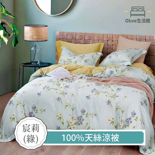 100%天絲涼被-宸莉(綠)